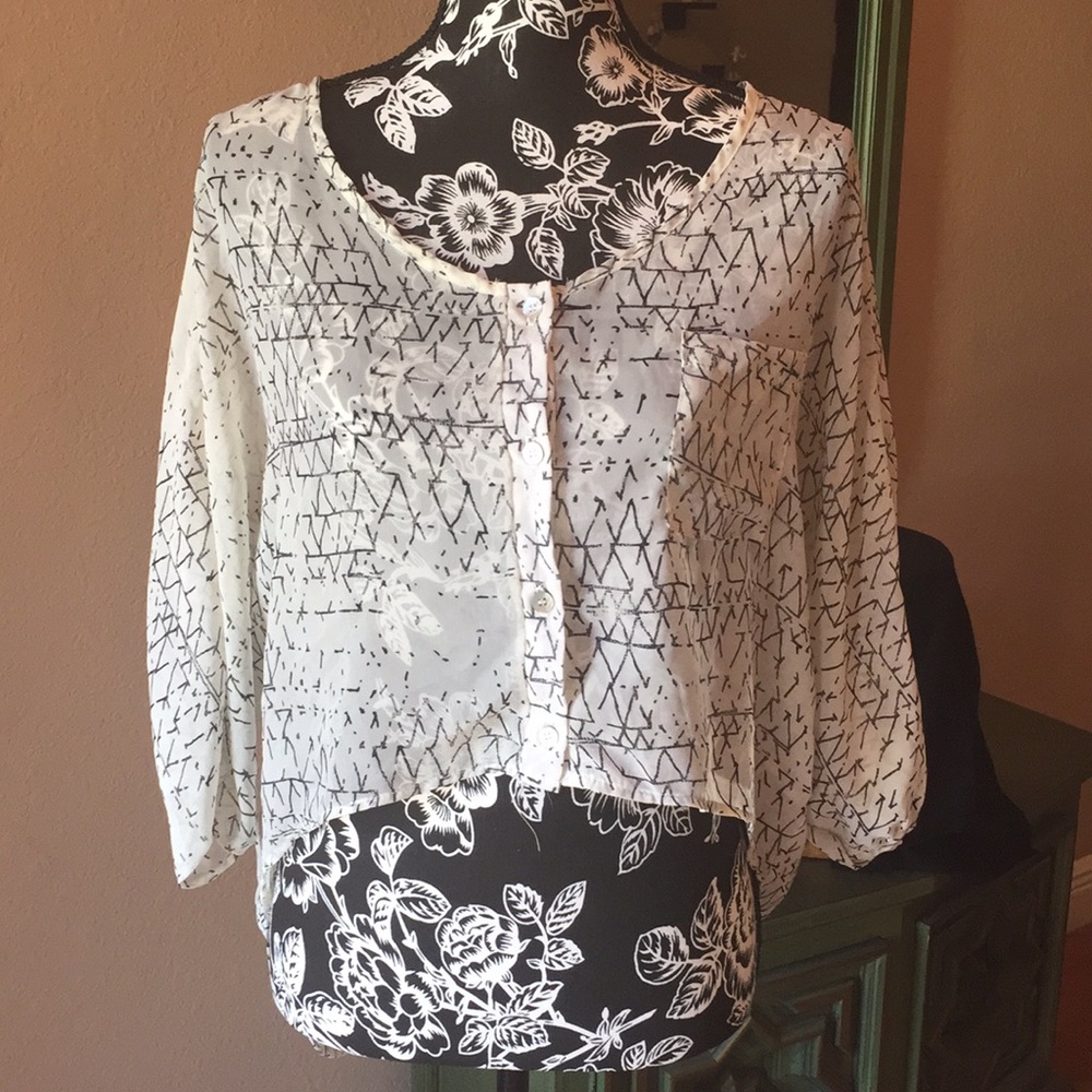 Cream sheer top